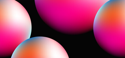 Multicolored abstract background design. Fluid gradient circle shapes composition. Futuristic design landing page, cover, banner, ads, social media, presentation concept.
