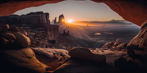 Mesmerizing Landscape of Mesa Arch, Arizona, USA, at Dawn