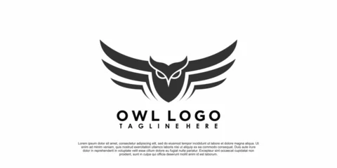 Rolgordijnen owl logo design with simple concept © RONNY