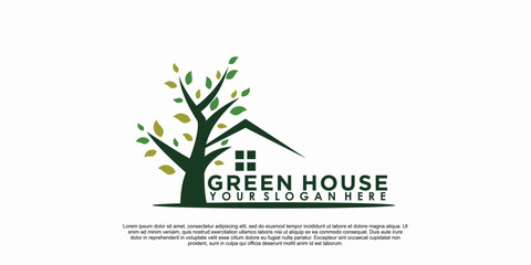green house logo design with simple concept