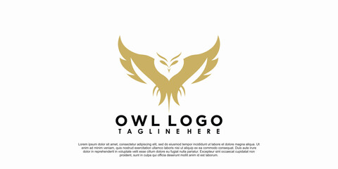 owl logo design with simple concept