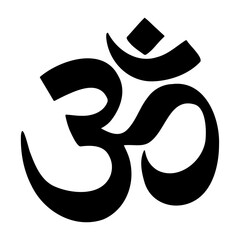Om symbol of Hinduism. Vector illustration isolated on white background - obrazy, fototapety, plakaty