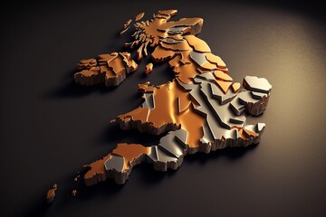 England map with symbol, Generative AI