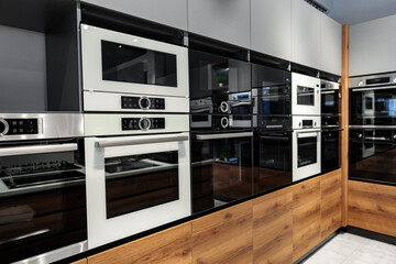 New ovens in household appliance section in store