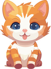 Vector Illustration Cute Cat