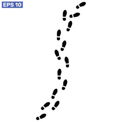 Human Shoe footprints icon white background design.