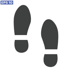 Human Shoe footprints icon white background design.