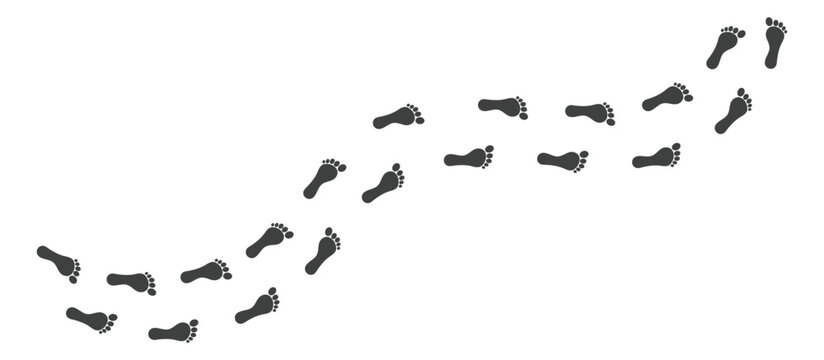 Human footprints icon white background design.