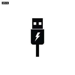 USB charge icon symbol Flat vector illustration for graphic and web design template.