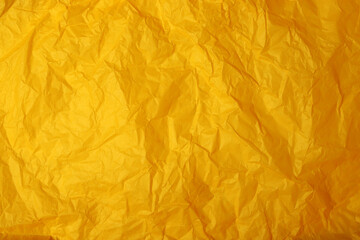 Naklejka na ściany i meble blank crumpled bright yellow paper for background