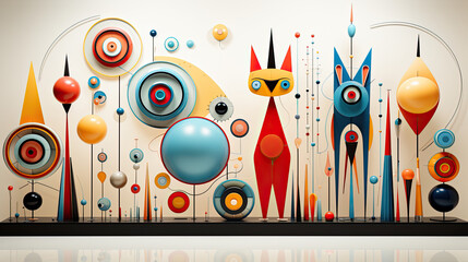3d drawing, in the style of cartoon abstraction, colorful