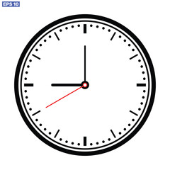 Clock time icon symbol isolated on white background design.