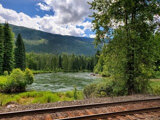 Fototapeta premium railway in the mountains