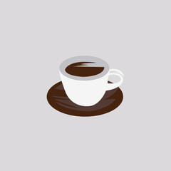 A Cup Of Fresh Coffee Vector Illustration.