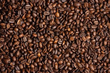 Freshly roasted coffee beans background