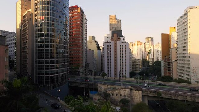 Sao Paulo Aerial View of Bela Vista district