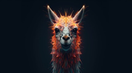 Fototapeta premium Llama tilts its head towards the direction of the camera. made using generative AI tools