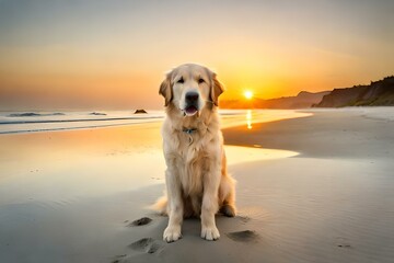 dog on the beach