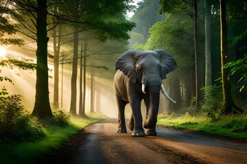 Fototapeta premium elephant in the zoo