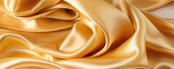 Abstract background of golden satin fabric. 3d rendering, 3d illustration