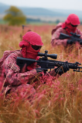Fototapeta premium Soldiers crossing a field