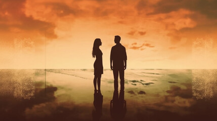 unhappy couple with communication problems and choices - Generative AI