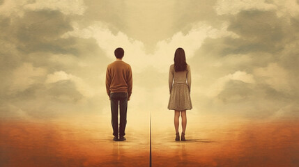 unhappy couple with communication problems and choices - Generative AI