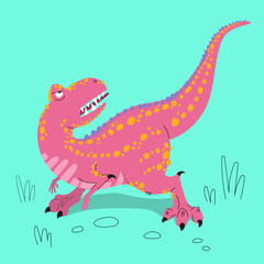 bright vector dinosaur illustration