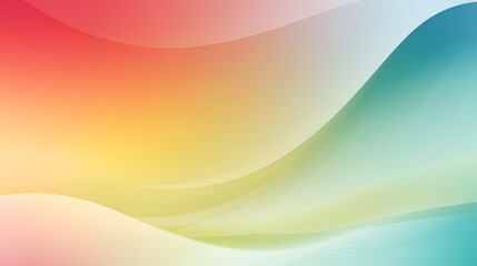 Abstract background with smooth lines in yellow, orange and blue colors. Generative AI.