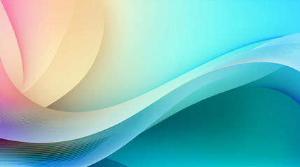 Abstract background with smooth lines in blue, pink and green colors. Generative AI.