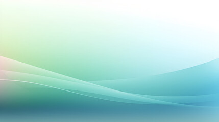 Abstract background with smooth lines in light blue and green colors. Generative AI.