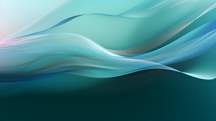 Abstract background with smooth lines in blue and turquoise colors. Generative AI.