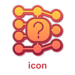 Gold Neural network icon isolated on white background. Artificial intelligence AI. Vector