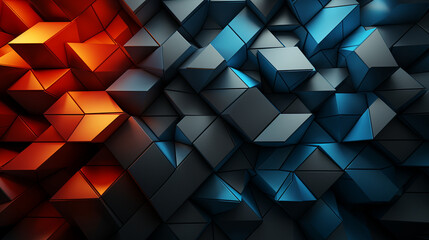 Geometric patterns in vibrant and contrasting colors, Digital background Generative AI