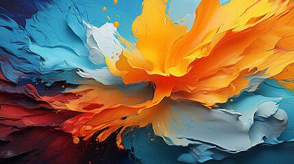 Abstract art with splashes of bold and contrasting colors, Digital background Generative AI