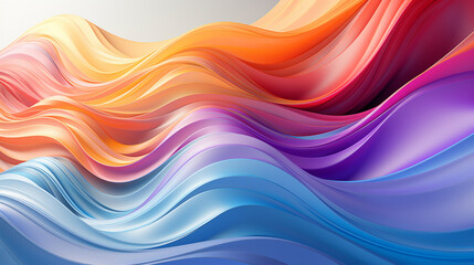 Mesmerizing rainbow-colored waves crashing on a sandy beach, Digital background Generative AI
