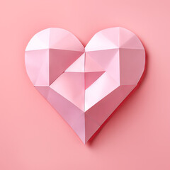 Naklejka na ściany i meble Heart on pink paper - Paper Heart