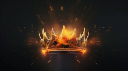 Wallpaper of a golden king or queens crown floating or levitating in the air. made using generative AI tools