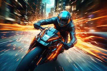 Hyper Speed - High Velocity Motion Concept with Blurred Motion and Dynamic Energy