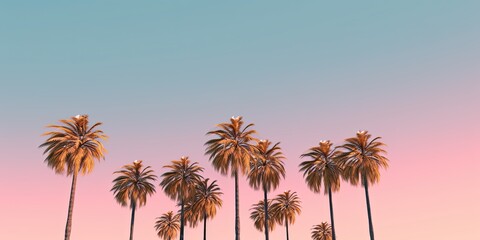 palm trees and a clear sky. made using generative AI tools