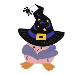 halloween witch on a broom