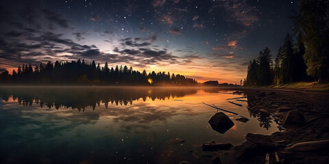 Beautiful landscape of meteor lake