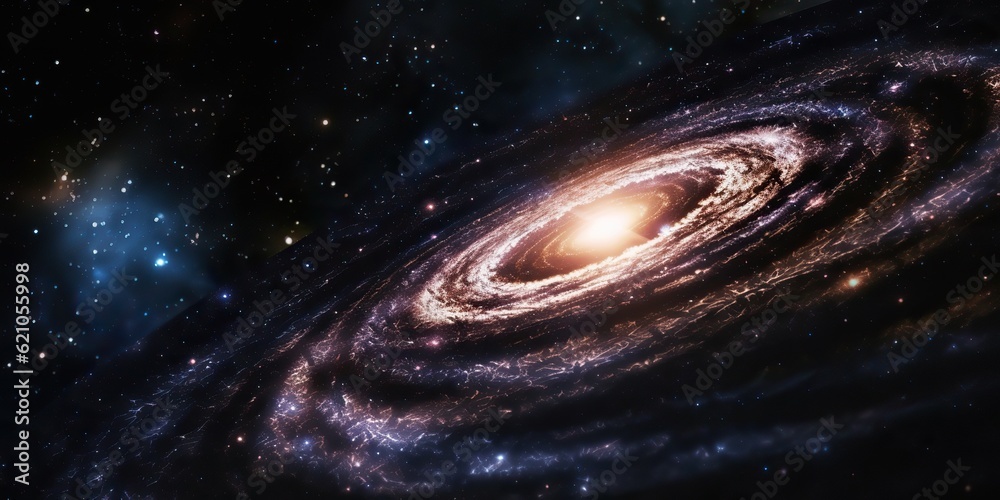 Wall mural ai generated. ai generative. space galaxy universe wormhole. black time tunnel teleport outer dark c