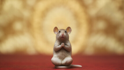 Ratón meditando. ia generada