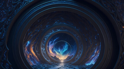 space-time portal, meticulously crafted to transport you to another dimension, generated by ai
