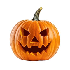 Fototapeta premium Halloween pumpkin head jack o’lanterns isolated on transparent background. Generative ai