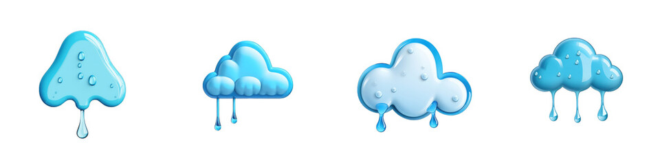 Rain clipart collection, vector, icons isolated on transparent background