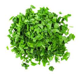 Fototapeta na wymiar Chopped fresh parsley, transparent background