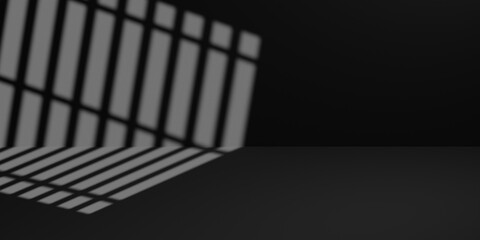 Black display on dark background with minimal style with natural window light. Blank stand for showing product. 3D rendering.