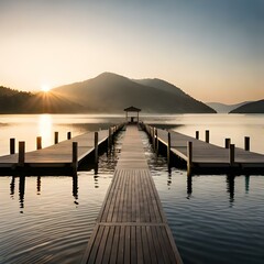 Obraz premium pier at sunset